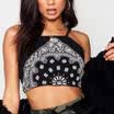 Hot Women Cross Strappy Printing Tank Top Bustier Vest Crop Bralette Tops Cami