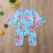 Canis Newborn Baby Girls Infant Floral Romper Jumpsuit Bodysuit Cotton Outfit