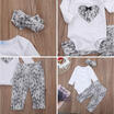Cute Infant Baby Girl Heart Romper Lace Pant Headband Outfit Set Clothes 0-18M