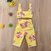 Toddler Kids Baby Girl Cute Outfits Shoulder Vest Tank TopsShort Pants 2Pcs
