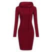 US Women Casual Hooded Hoodie Long Sleeve Sweater Pocket Bodycon Tunic Dress Top