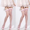 Womens Ultrathin Sheer Lace Top Thigh High Fishnet Flower Long Silk Stockings