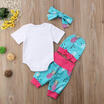CANIS Happy 1st Fathers Day Baby Girl 4Pcs Outfits Romper Long Pants Clothes UK