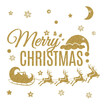 Winter Christmas Day Gold Glittering Wall Sticker Window Glass Door Removable Sticker Home DIY Decoration