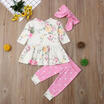 Toddler Baby Girls Floral Tops Dress Pants Leggings Headband Outfits Clothes Set