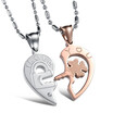 2pcs Half Heart Couple Pendant Necklace Classic Jewelry Men Women Lover Gift