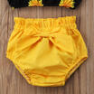 Summer Toddler Baby Kids Girls Sunflower Tops Bowknot Shorts 2Pcs Outfits Sets