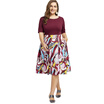 Plus Size Floral Print Fit&Flare Dress