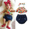 Summer 2PCS Baby Girls Sunflower Tops Dress Shorts Pants Outfits Clothes Set