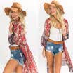 Vintage Women Floral Loose Shawl Kimono Cardigan Boho Chiffon Tops Jacket Blouse