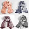 Womens Scarf Cotton&Linen Vintage Bohemian Print Muti Color Blue Long Wrap