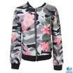 US Womens Fashion Classic Floral Bomber Jacket Coat Clothes Outwear Zip Up Tops