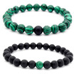Jewelry 8mm matte black malachite couples bracelet bracelet