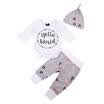 UK Lovely Newborn Baby Boys Girls Bodysuit RomperPantsHat 3PCs Autumn Clothes