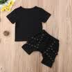 2Pcs Toddler Kids Baby Boy Short Sleeve Tops T-shirt Harem Pants Outfits Clothes