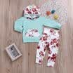 Newborn Infant Baby Girl Floral Hoodie TopsLong Pants 2PCS Outfits Clothes Set