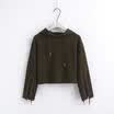 Personality Long Sleeve Rope Hooded Women Tops Casual Fashion Ladies Sweater US