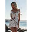 Womens Boho Floral Chiffon Summer Party Evening Beach Short Mini Dress Sundress