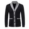 Fashion Men Long Sleeve V Neck Button Closure Casual Slim Cardigan Sweater Coat