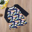 UK Princess Kids Baby Girl Unicorn Dress Party Dresses Long Sleeve Clothes 6M-7T
