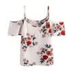 Fashion Women Lady Spaghetti Strap Loose Blouse Summer Casual Floral Shirt Tops