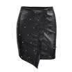 New Womens Sexy Bandage Leather Skirt High Waist Pencil Bodycon Short Mini Skirt