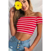 Womens Summer Casual Tank Tops Vest Blouse Off Shoulder Crop Tops T-Shirt