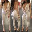 New Women Ladies Clubwear V Neck Playsuit Bodycon Party Jumpsuit Romper Trousers