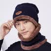 New Men Women Winter Warm Crochet Knit Baggy Beanie Wool Hat Ski Cap Scarf Set