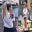 Women Summer Short Sleeve Blouse Tops Ladies Floral Loose T Shirt Casual Tee Top