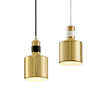 Baycheer HL478985 Cylindrical Metal Shade Satin Brass Mini Hanging Pendant LightWhite