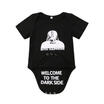 Newborn Baby Boy Girl Black Romper Jumpsuit Kid Cotton Bodysuit Sunsuit Outfits