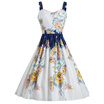 Floral Spaghetic Strap Vintage Party Dress