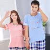 Arctic cashmere short-sleeved pajamas comfortable couple pajamas home men&women pajamas home service summer men&women pajamas B541106512-3 alphabet female M
