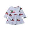 AU Flower Baby Girl Princess Dress Top Party Wedding Pageant Long Sleeve Dress