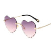 New Arrival Love Heart Sunglasses for Women Fashion Rimless Sun Glasses for travel Cute Sexy Candy Colors Ladies Eyewear UV400