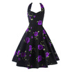 Halter Floral A Line Cocktail Skater Dress