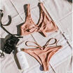 NEW Swimwear Women Triangle Bikini Set Bandage Push-Up Swimsuit Bathing