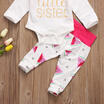 3Pcs Newborn Infant Baby Girls Cotton Tops Romper Pants Hat Outfits Set Clothes