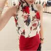 Sexy Womens Chiffon Sleeveless Shirt Ruffles Floral Casual Tops Loose Blouse