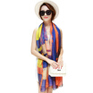 MSEK WSJ161679 Ms scarf imitation silk big square fashion wild shawl scarf splicing color scarf orange coffee