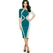 Womens Wear Five-Point Sleeve Stitching Stretch Fabric Fashion Dress