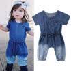 UK Stock Toddler Baby Kids Girls Denim Romper Bodysuit Jumpsuit Outfits Clothes