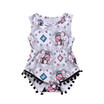 Cute Newborn Baby Girls Tassels Cartoon Romper Jumpsuit Outfits Clothes US Stock
