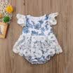 Newborn Infant Baby Girls Romper Lace Floral Jumpsuit Outfits Sunsuit One-pieces