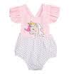 Infant Baby Girls Floral Unicorn Romper Bodysuit Jumpsuit Outfits Summer Set UK