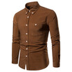 AOWOFS New Plus Size long sleeve corduroy shirt European&American trend 7 Colors casual shirt YS003