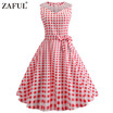 Hepburn Vintage Series Women Dress Spring And Summer Grenadine Stitching Dot Design Sleeveless Belt Retro Corset Dress