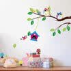 Colorful Owls House Tree Branches Wall Sticker PVC Art Decal Baby Boy Home Decor