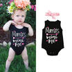 USStock Newborn Kids Baby Girl BodysuitHeadband Jumpsuit Romper Outfits Clothes
